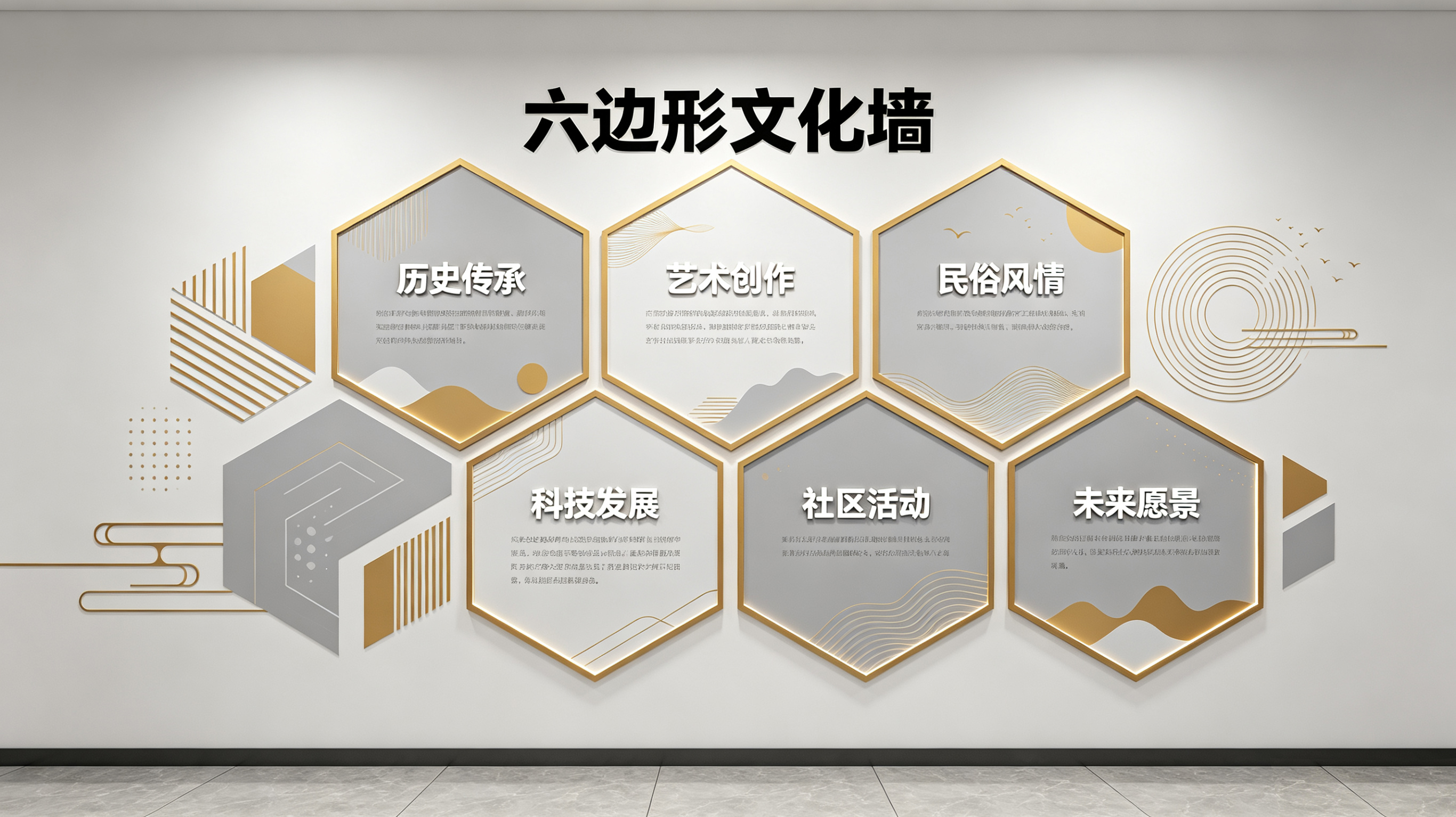 孝感企业文化墙 | 六边形信息美学